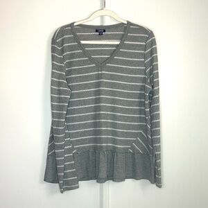 Izod Striped Ruffle Top